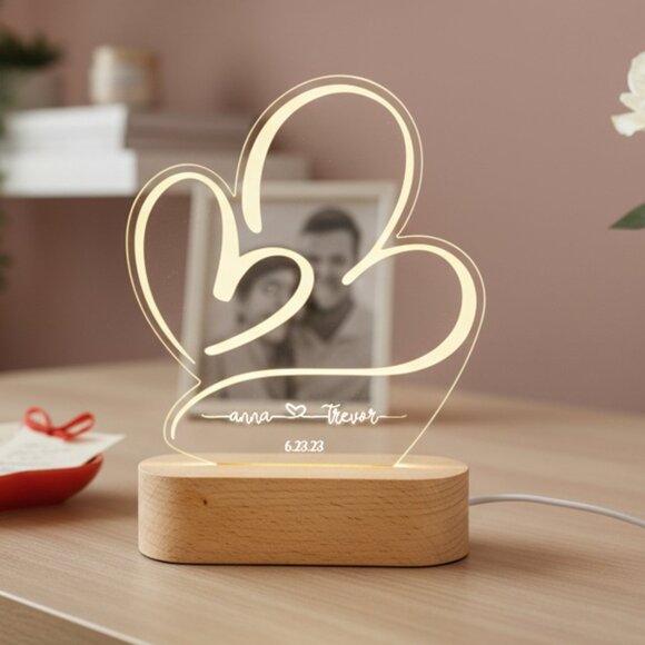 Personalized Couples Night Light – Custom LED Love Lamp - Picture 8 of 8